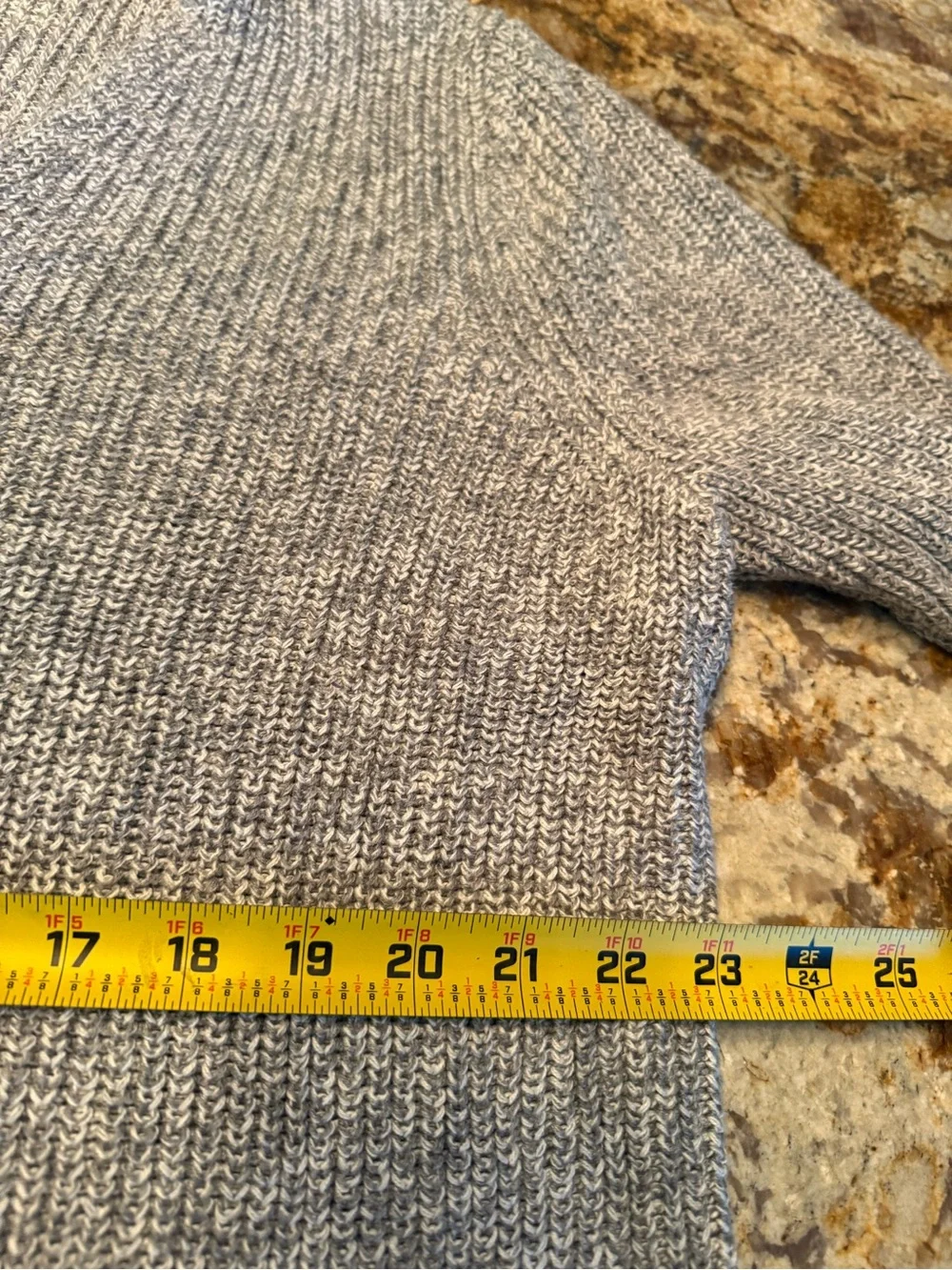 J.Crew Mercantile V-Neck Textured Sweater Top in Gray Heathered Size XL